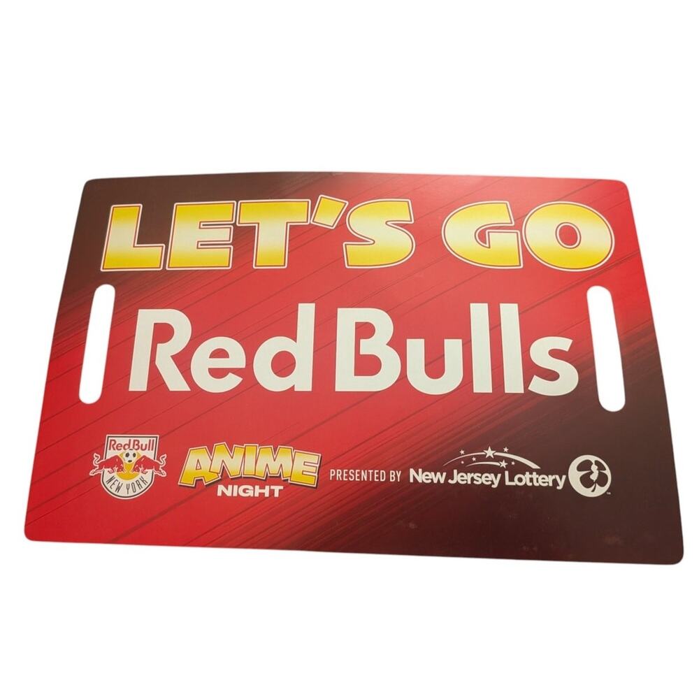 Red New Jersey Lottery Let's Go New York Red Bulls Soccer Sign Poster Wall Art